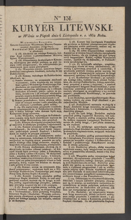 Kuryer Litewski. 1832, numer 131
