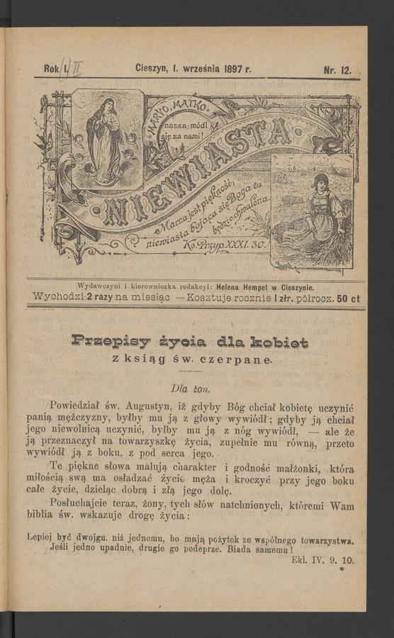 Niewiasta. Rok 2, 1897, numer 12