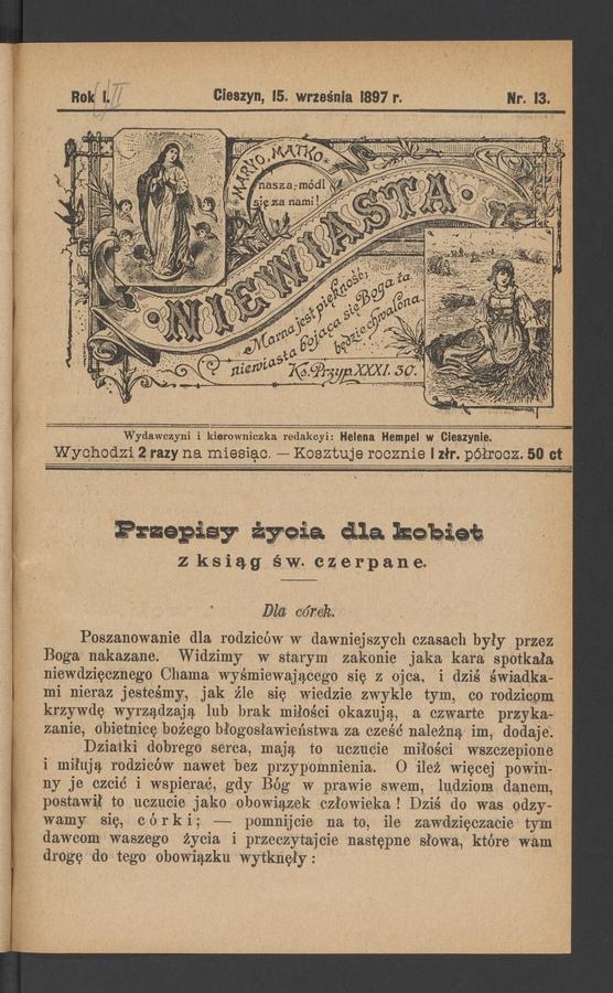 Niewiasta. Rok 2, 1897, numer 13