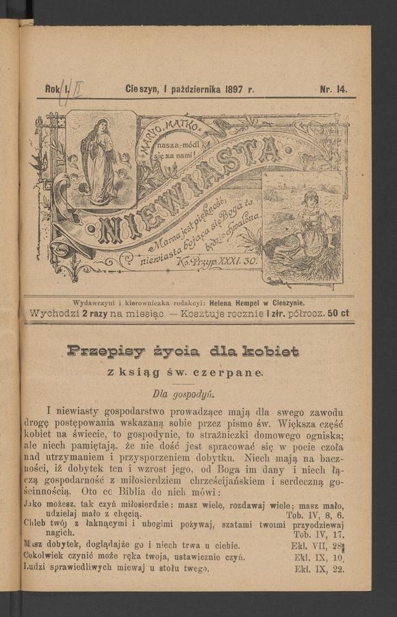 Niewiasta. Rok 2, 1897, numer 14