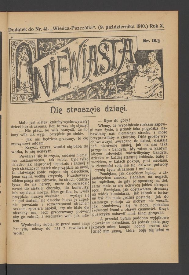 Niewiasta : dodatek do numeru 41 „Wieńca-Pszczółki”. Rok 10, 1910, numer 18