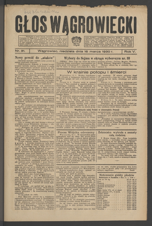 Głos Wągrowiecki. Rok 5, 1930, numer 31